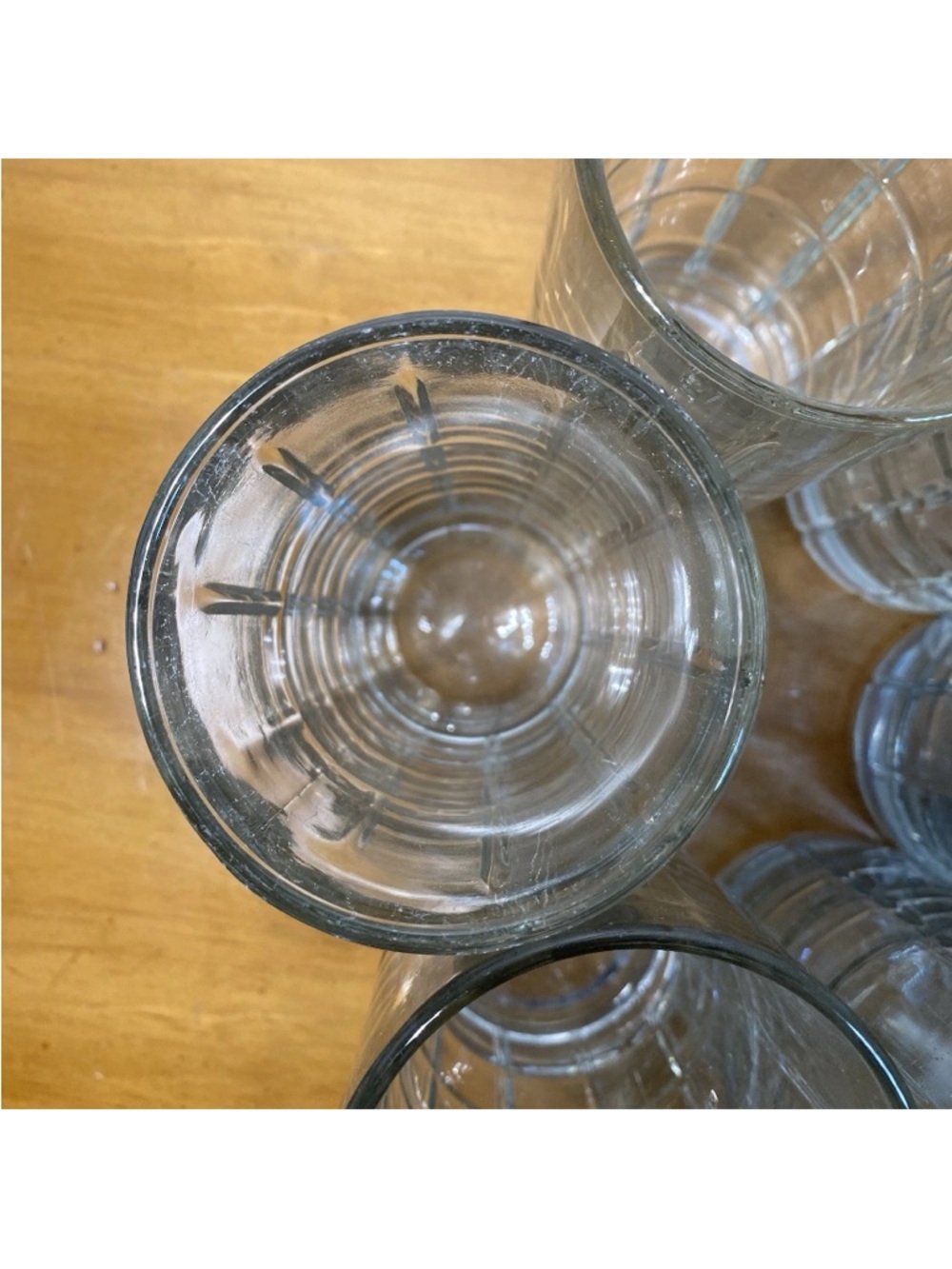 Anchor Hocking Tartan Drinking Glasses Tumblers 6" Vintage Clear Heavy, Set Of 6 - Picture 9 of 9